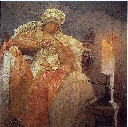 Alfons Mucha Woman With a Burning Candle